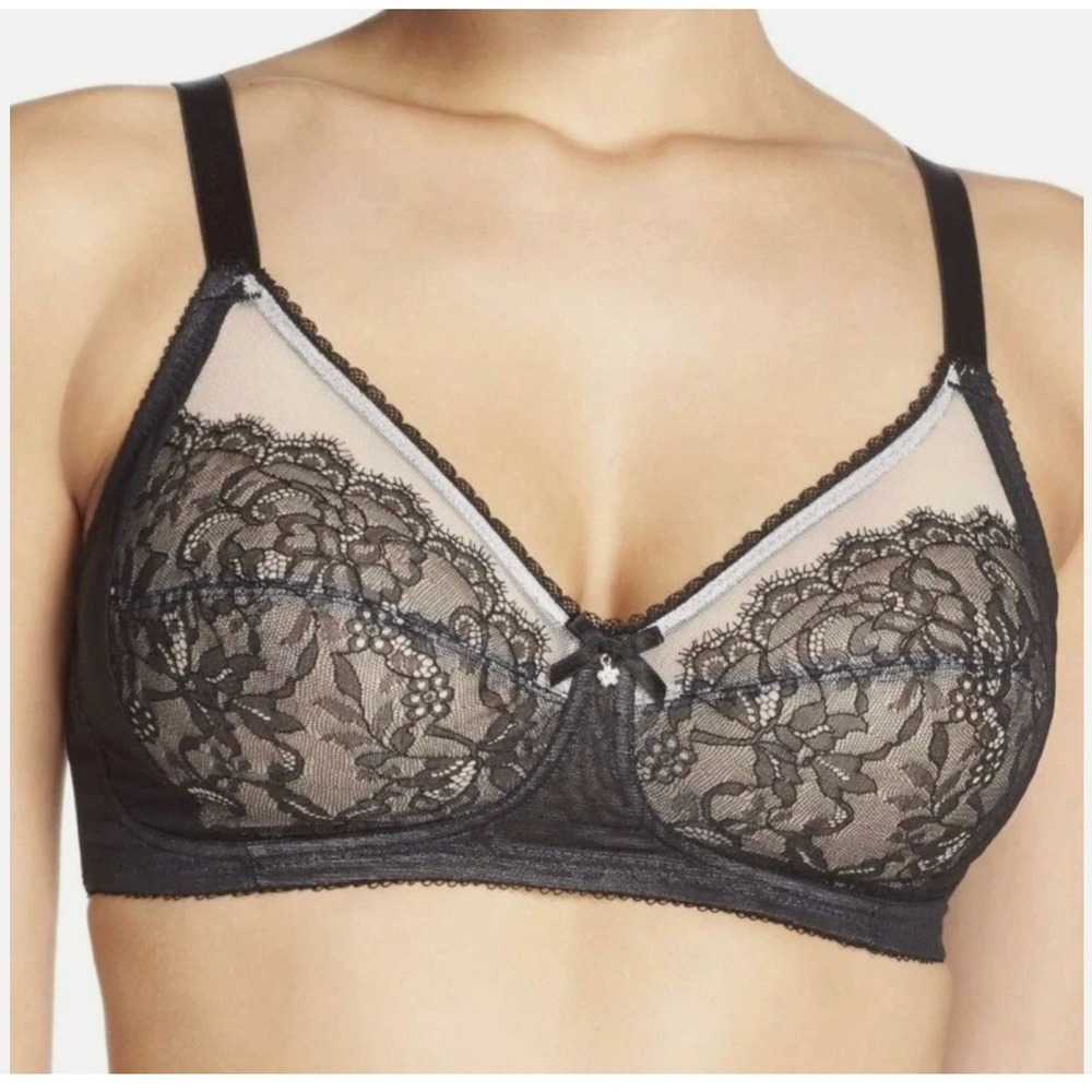 Wacoal 852186 Retro Chic Contour Wire‎ Free Unlined Bra In Black US Size 34C